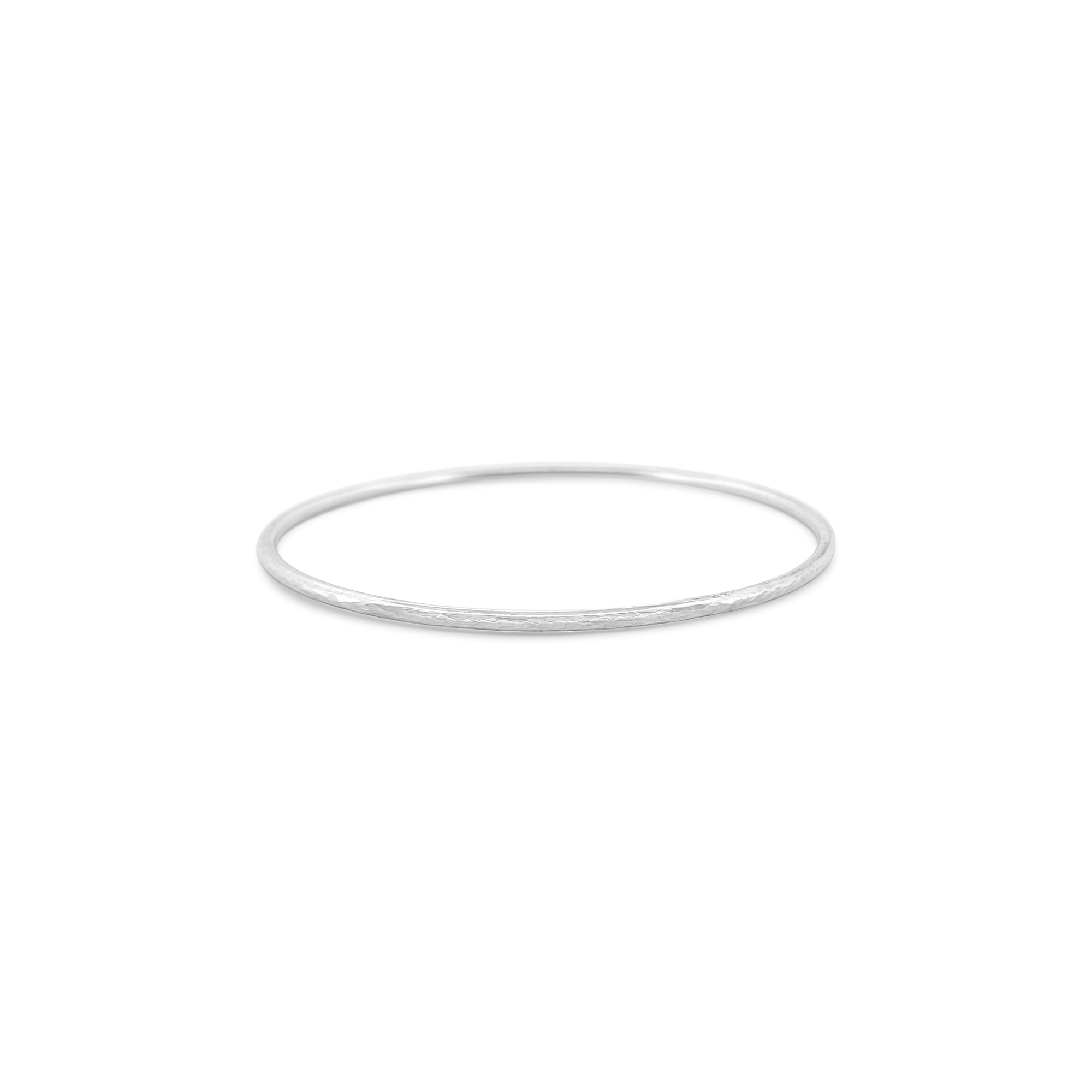 Round Hammered Bangle Bracelet - Ativa Jewellery