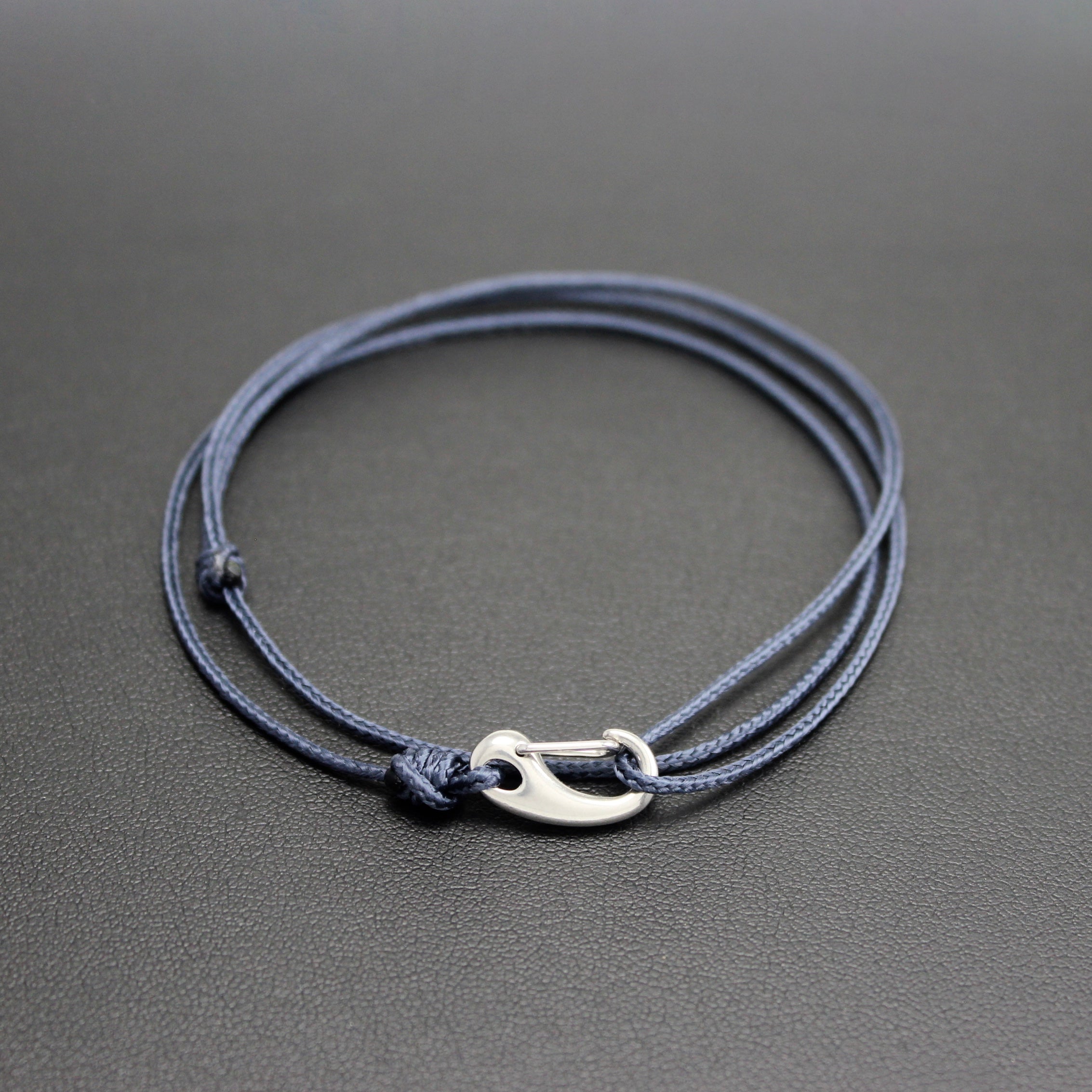 Mens  Micro Cord Adjustable Bracelet in Navy – Ativa Jewellery