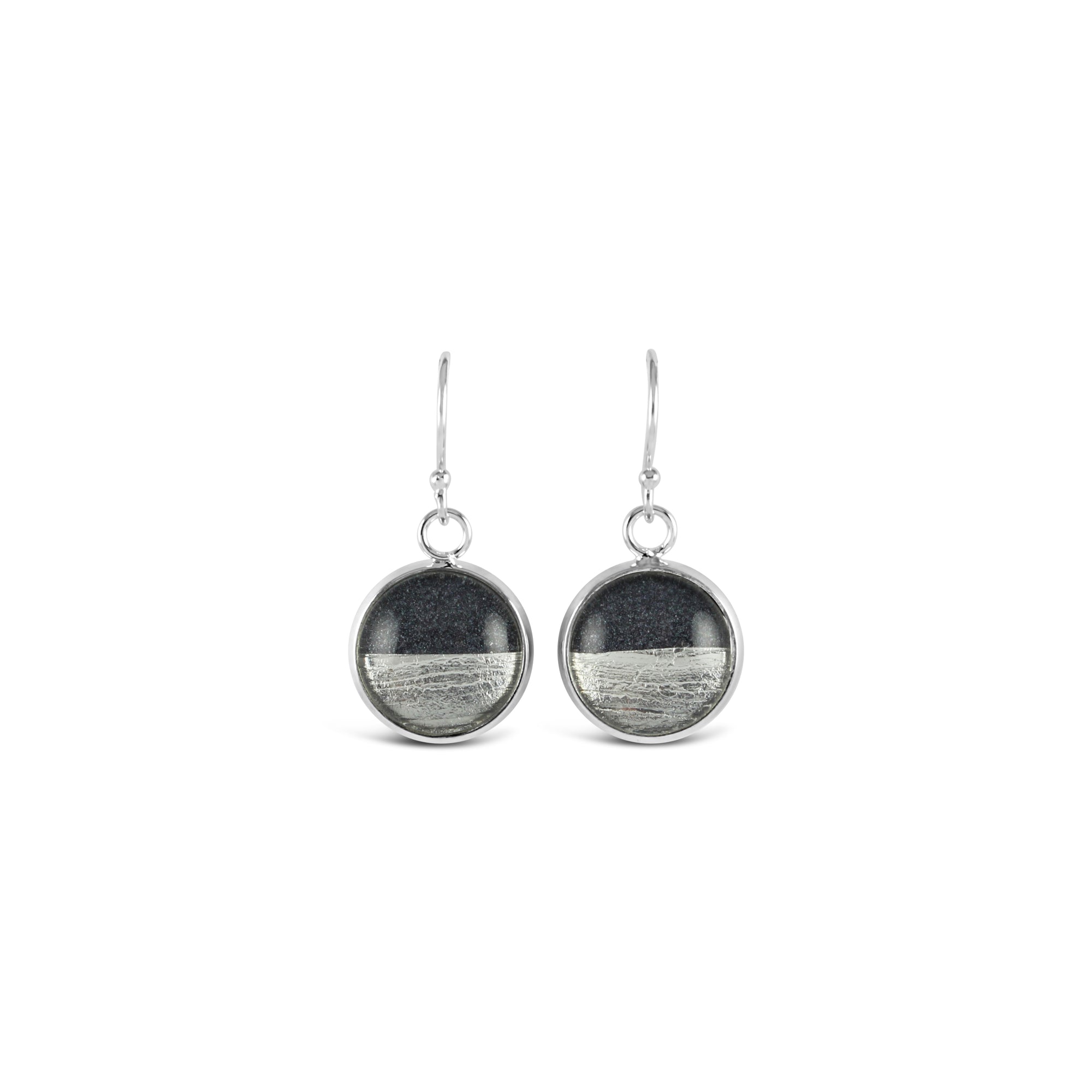 Samba Silver Linings Drop Earrings (Silver &amp; Charcoal) - New Design