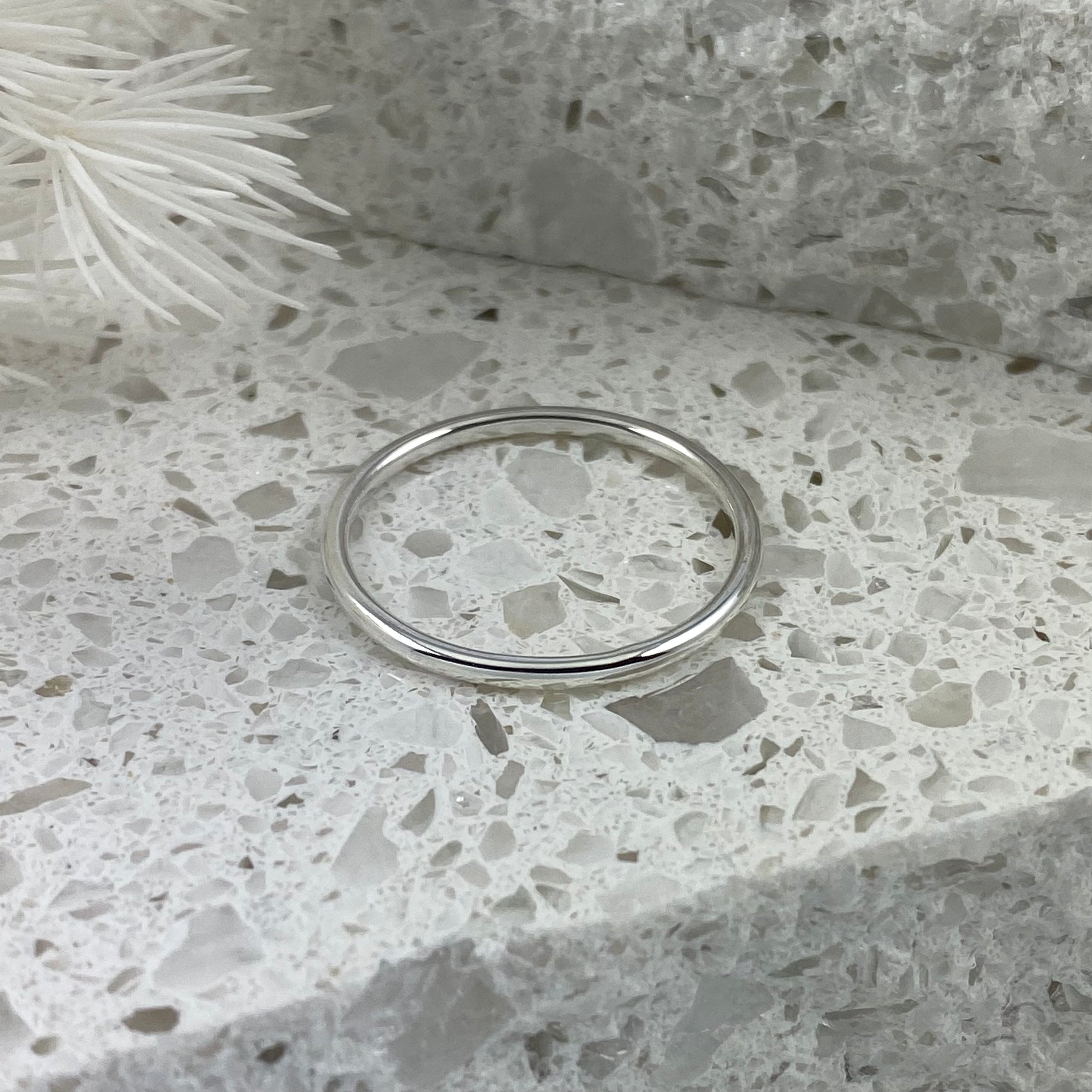 Round Halo Stacking Ring Band - Solid Sterling Silver - Ativa Jewellery