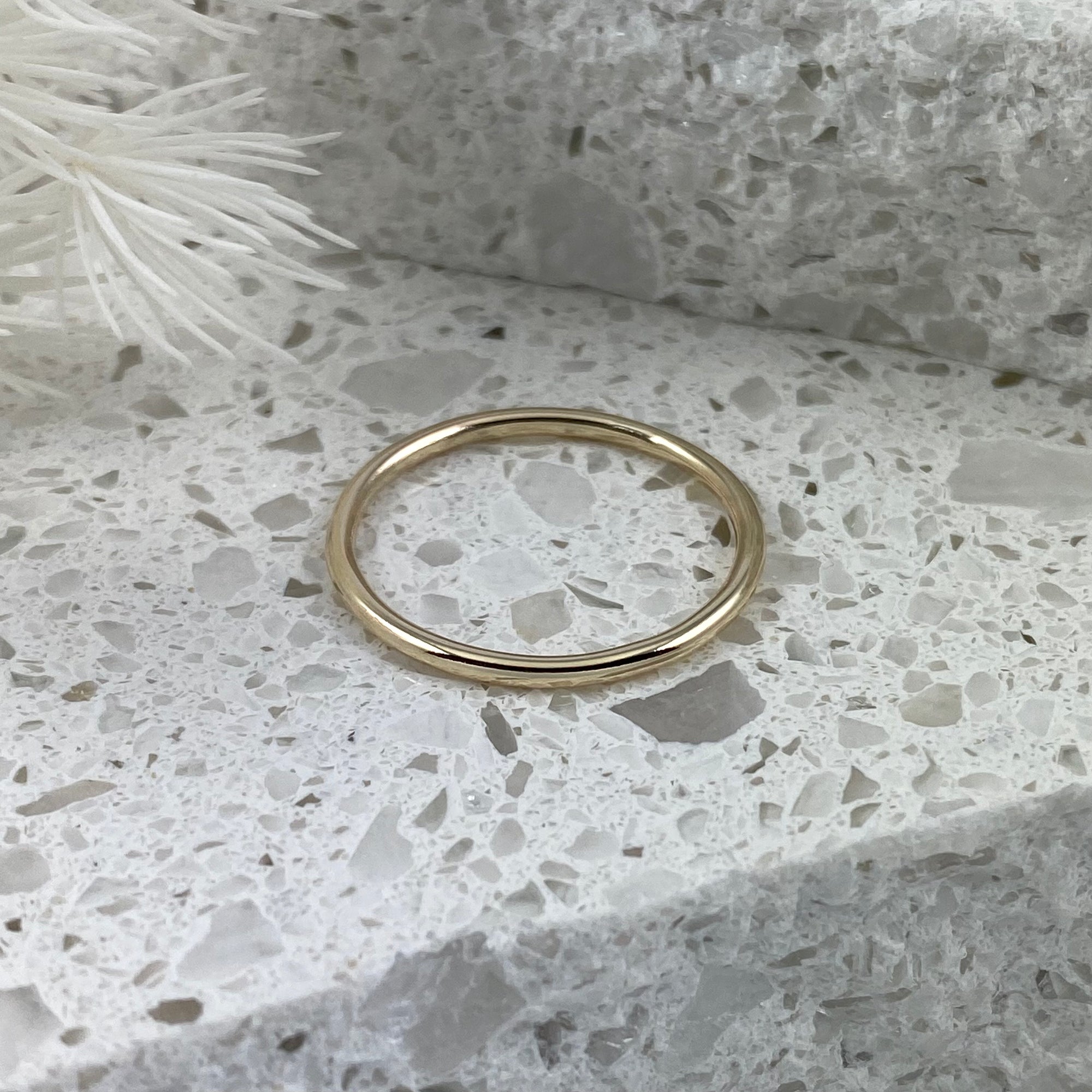 Round Halo Stacking Ring Band - Solid 9ct Gold - Ativa Jewellery