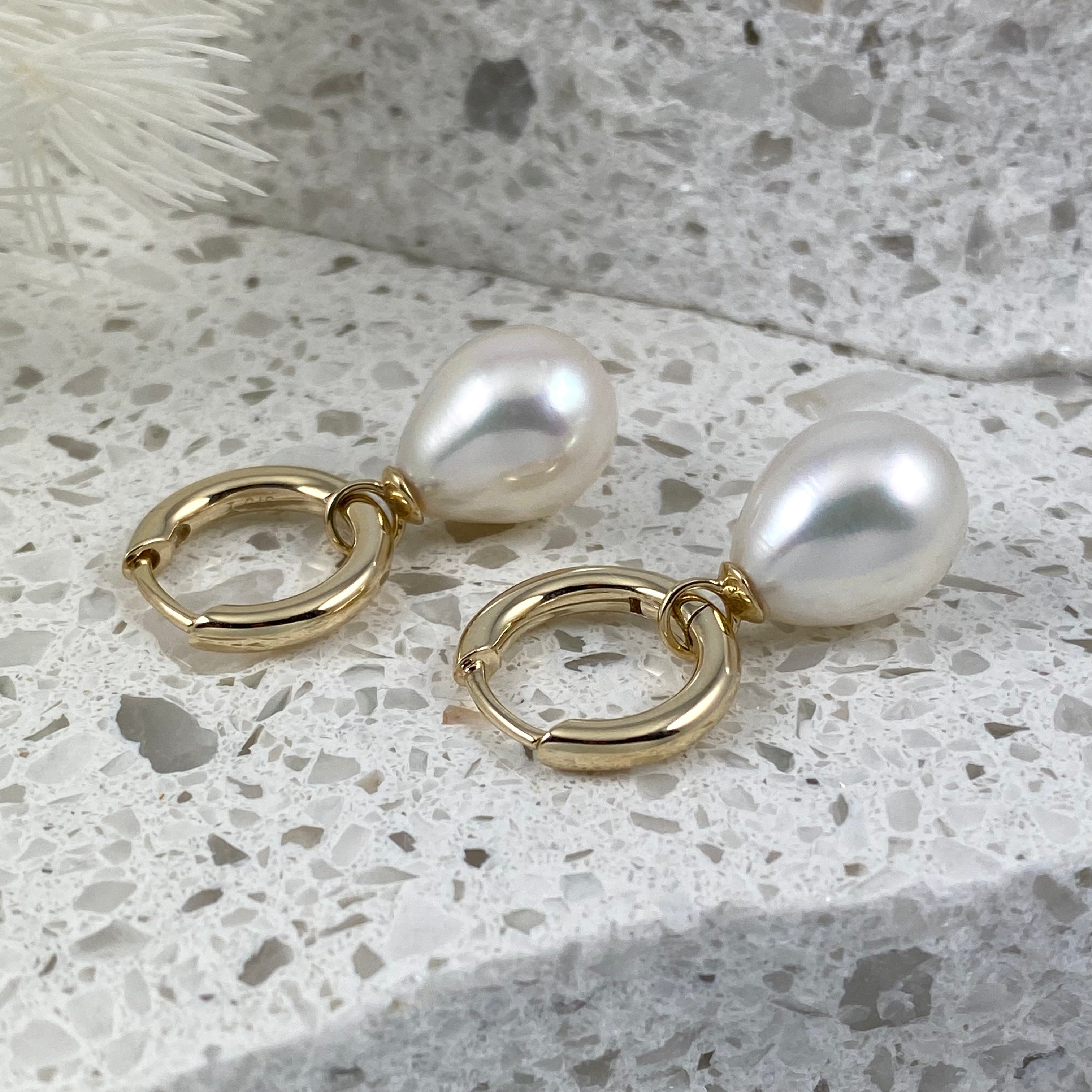 9ct gold pearl drop 2025 earrings