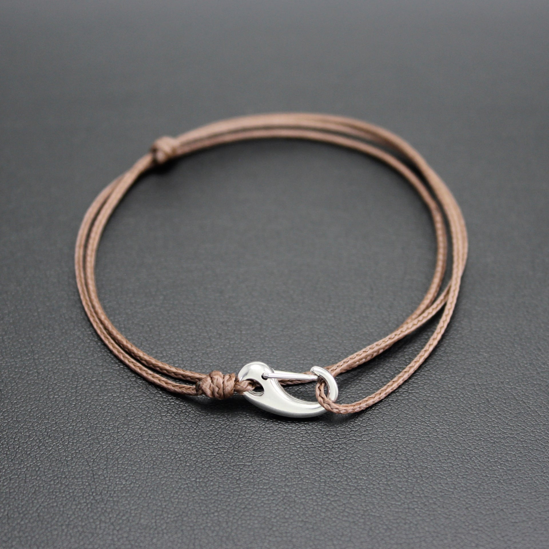 Mens  Micro Cord Adjustable Bracelet in Brown – Ativa Jewellery