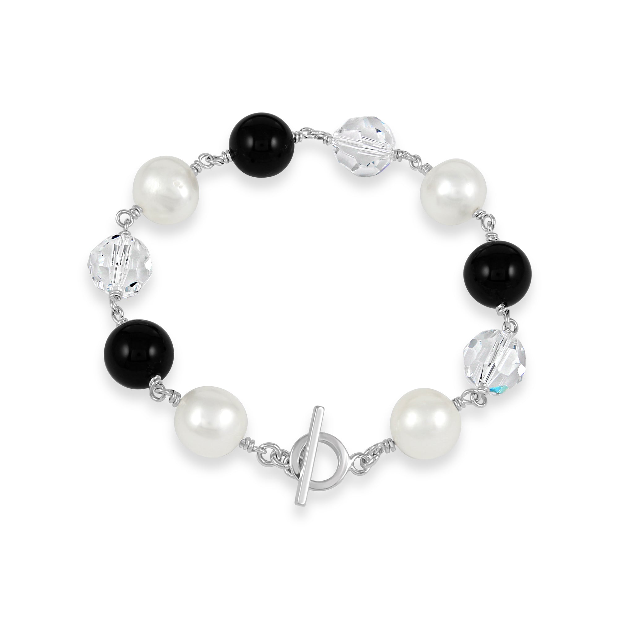 Waltz Precious Gems Bracelet (Black Onyx, Pearl &amp; Crystal)