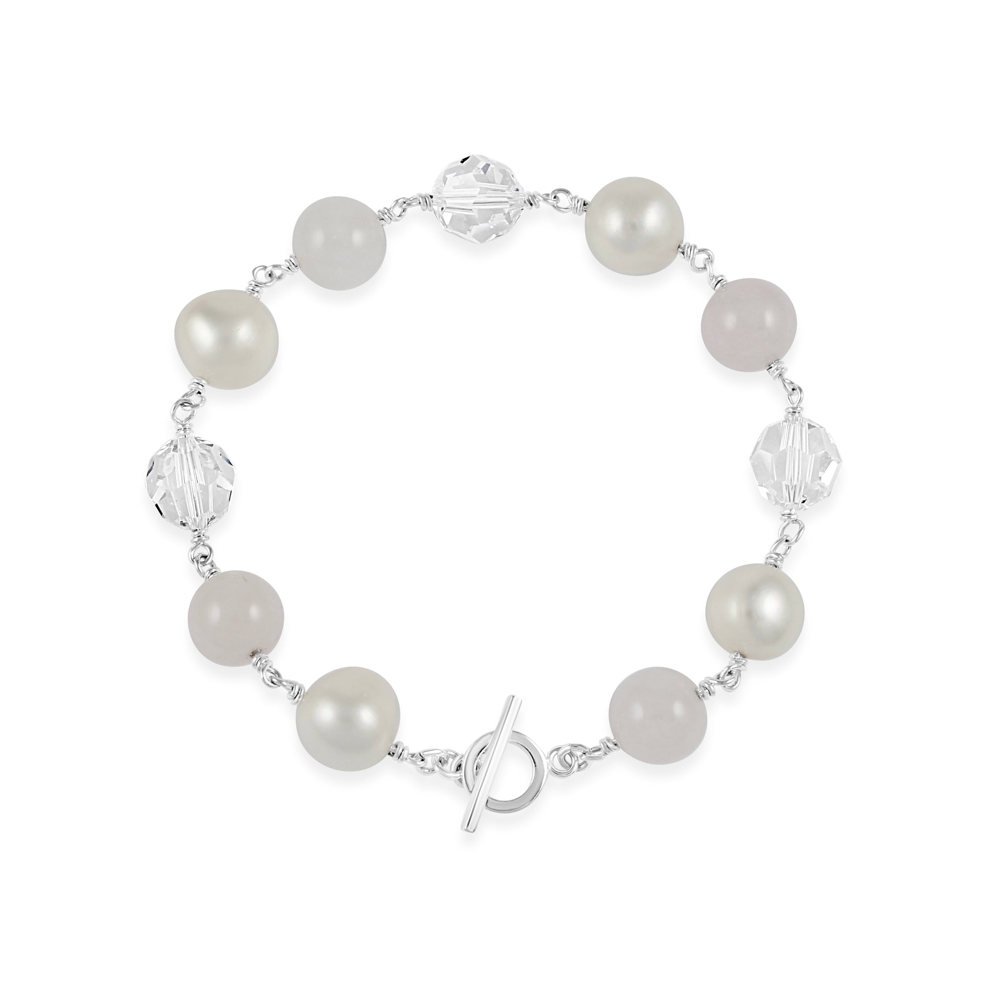 Waltz Precious Gems Bracelet (Rose Quartz, Pearl &amp; Crystal)