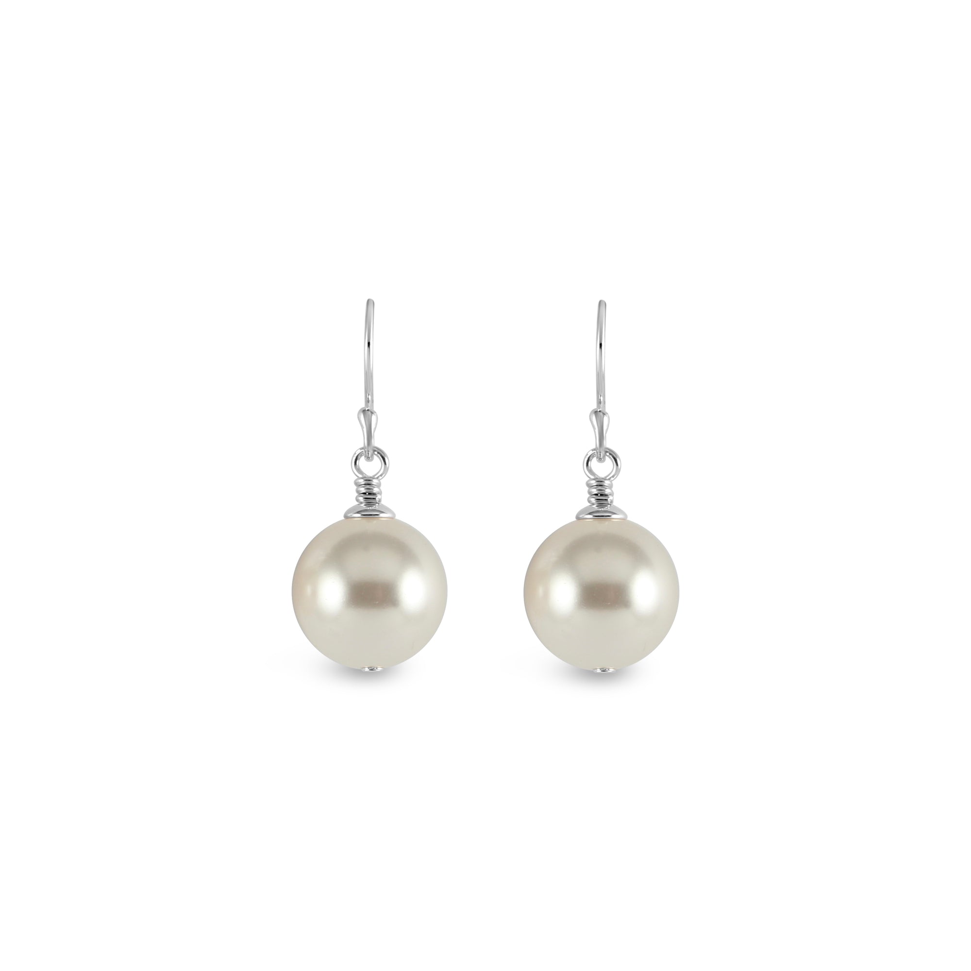 Vogue Sterling Silver Bud Drop Pearl Earrings (White)