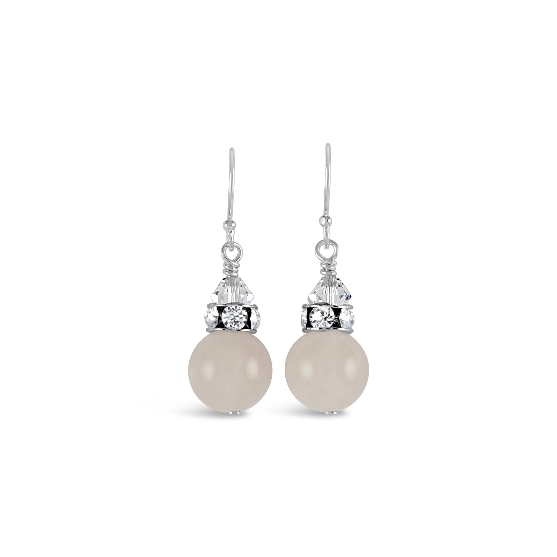 Classical Gemstone Luxe Earrings (Rose Quartz)