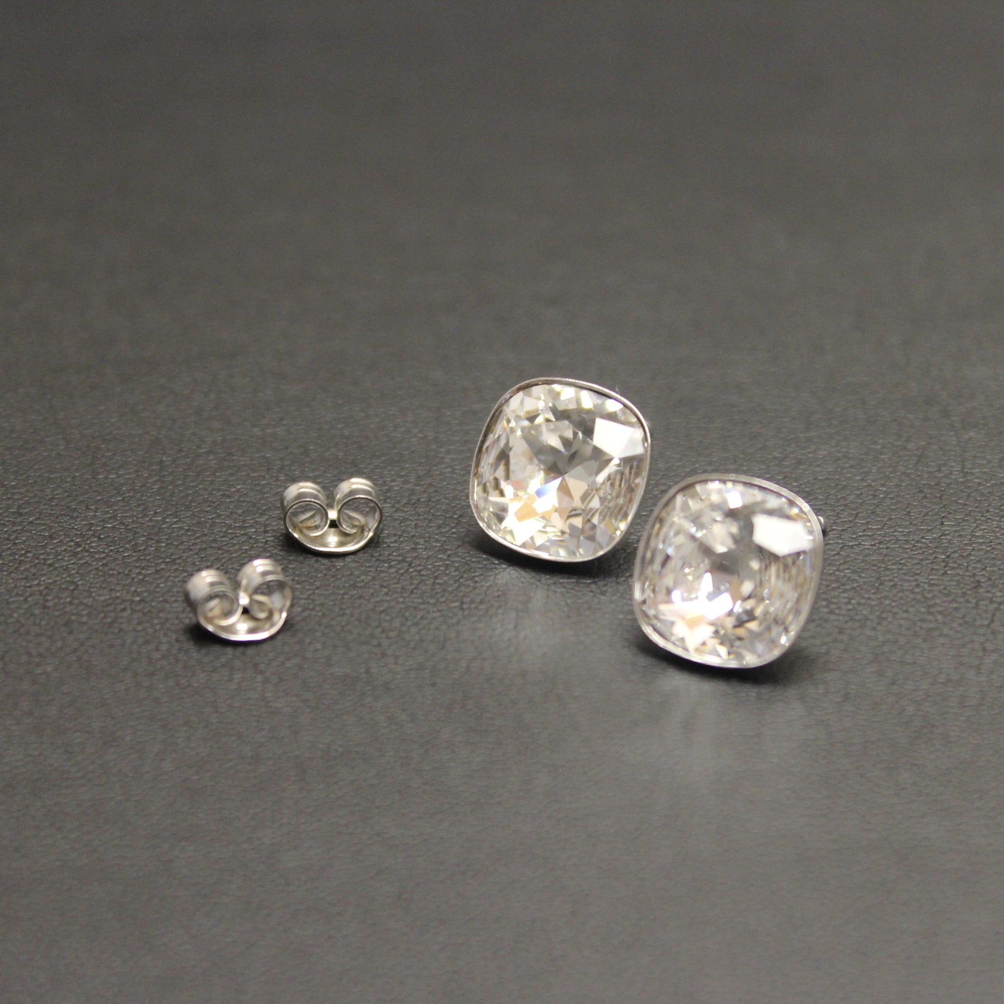 Ceroc - Sterling Silver 10mm Stud Earrings (Crystal Clear)
