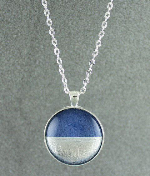 Samba Silver Linings Large Pendant Necklace (Silver &amp; Royal Blue)